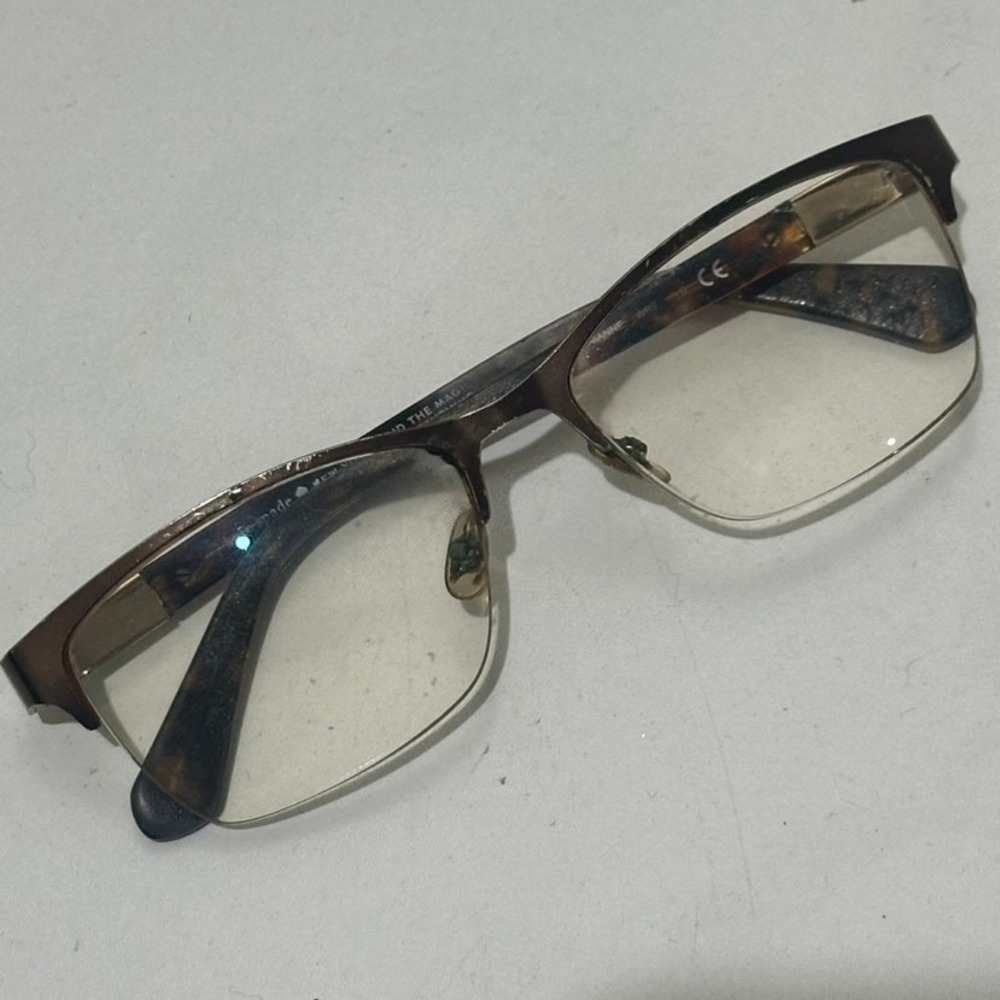 KATE SPADE NEW YORK GLORIANNE WR9 BROWN TORT EYEGLASSES 140MM - USED‎ - FAIR